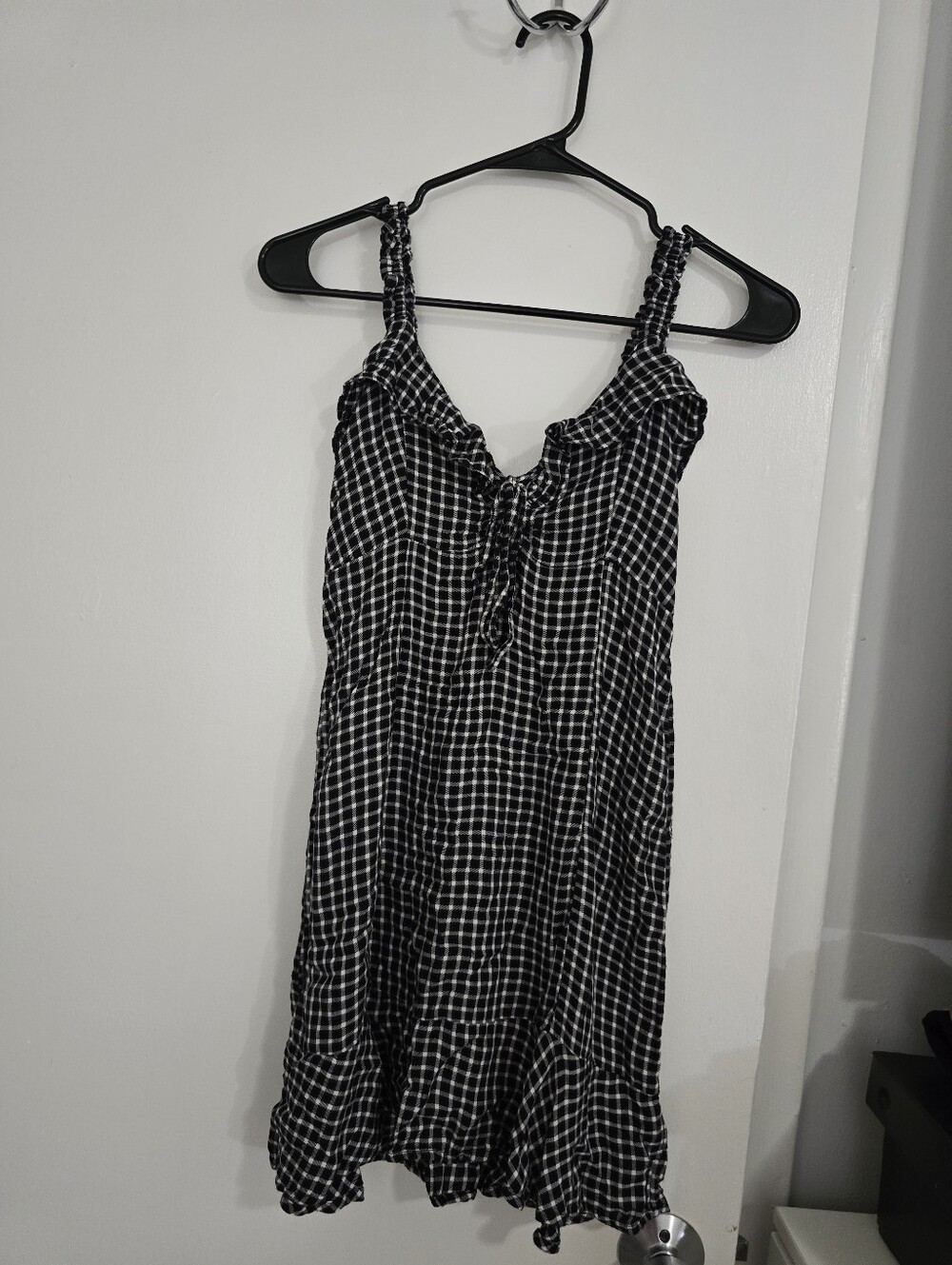 Black & White Gingham Midi Dress